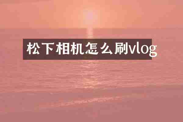 松下相机怎么刷vlog