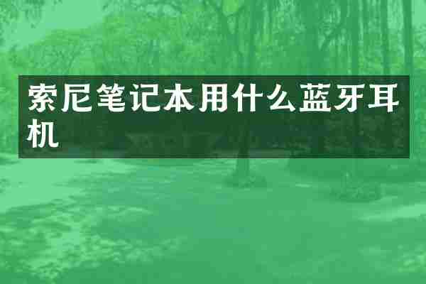 索尼笔记本用什么蓝牙耳机