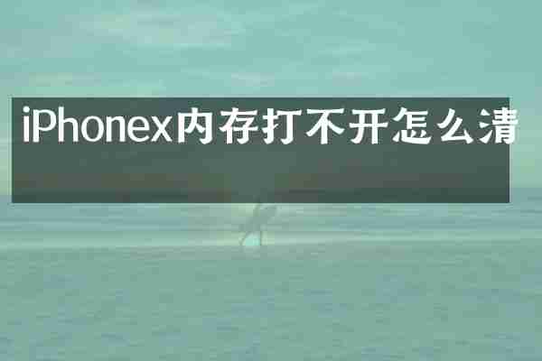 iPhonex内存打不开怎么清理