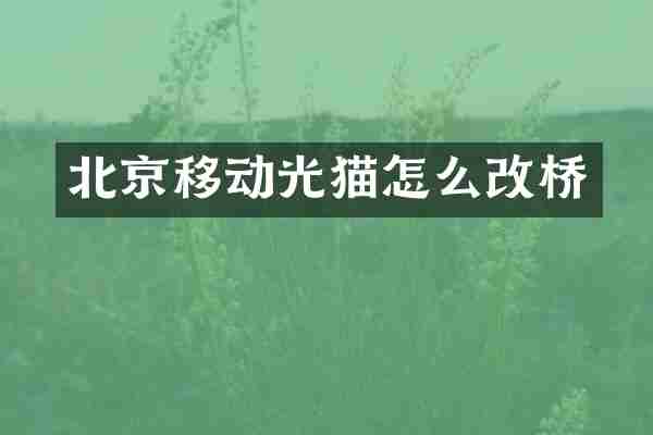 北京移动光猫怎么改桥