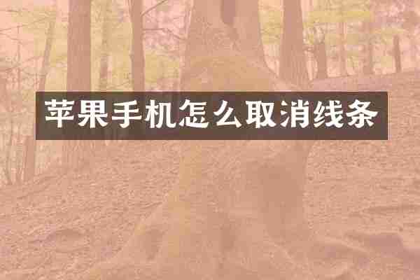 苹果手机怎么取消线条