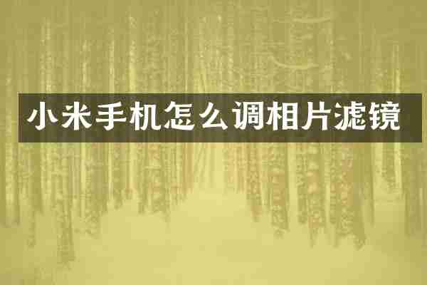 小米手机怎么调相片滤镜