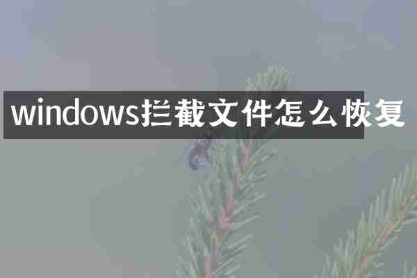 windows拦截文件怎么恢复