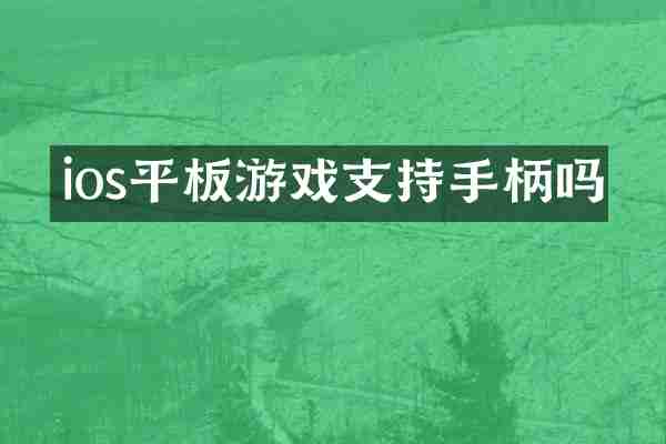 ios平板游戏支持手柄吗