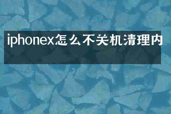 iphonex怎么不关机清理内存