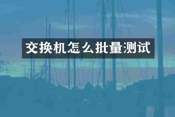 交换机怎么批量测试