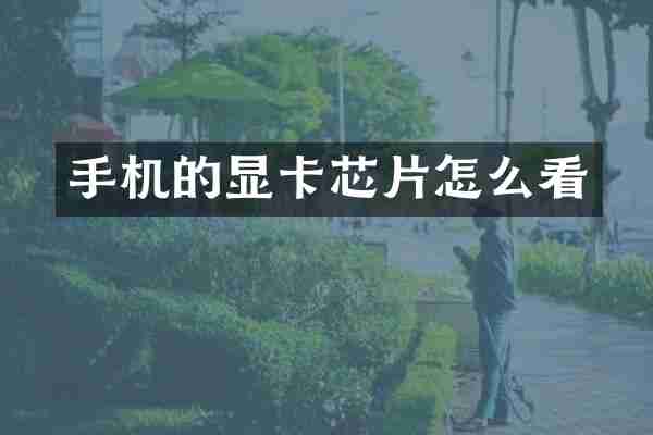 手机的显卡芯片怎么看