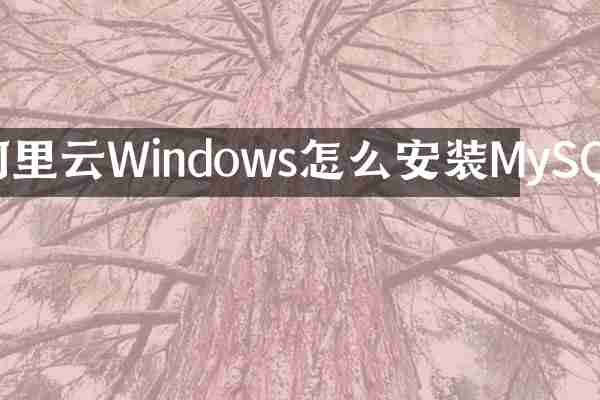 阿里云Windows怎么安装MySQL