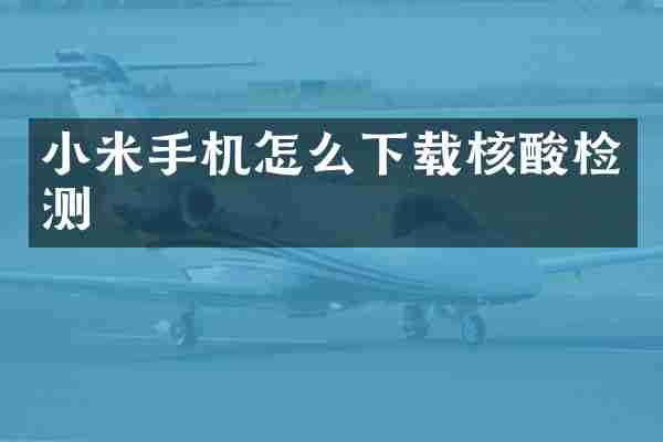 小米手机怎么下载核酸检测