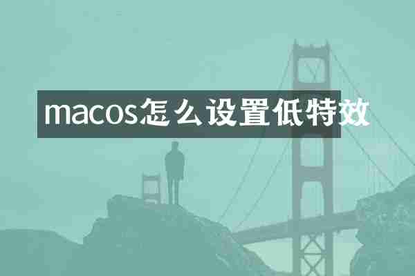 macos怎么设置低特效
