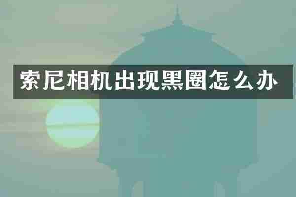 索尼相机出现黑圈怎么办