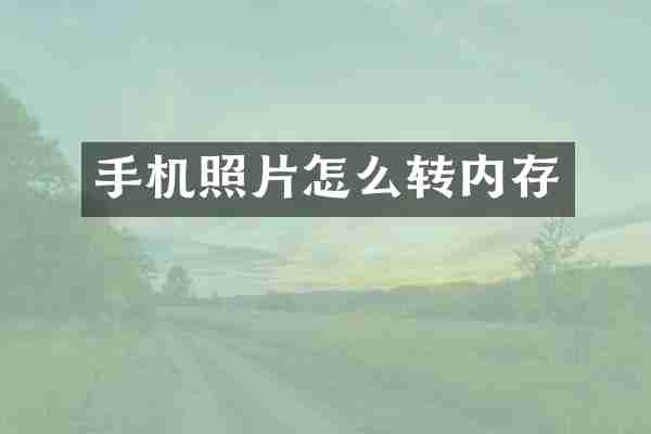 手机照片怎么转内存