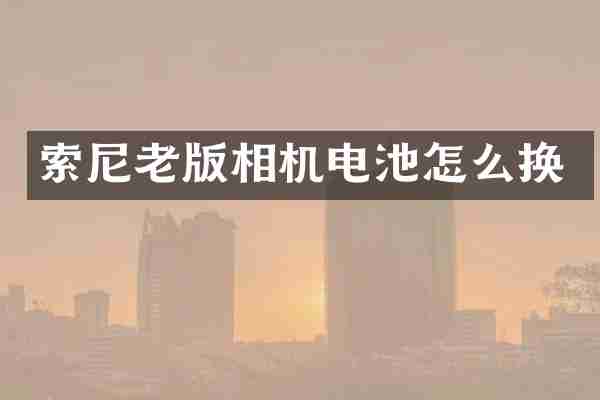 索尼老版相机电池怎么换