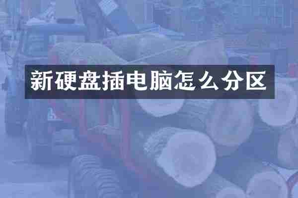 新硬盘插电脑怎么分区