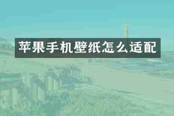 苹果手机壁纸怎么适配