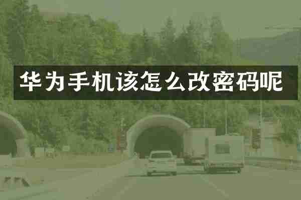 华为手机该怎么改密码呢