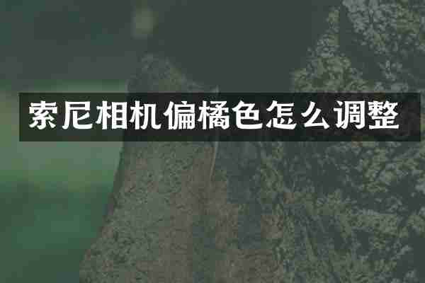 相机偏橘色怎么调整