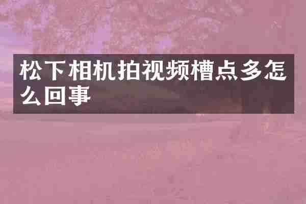 松下相机拍视频槽点多怎么回事