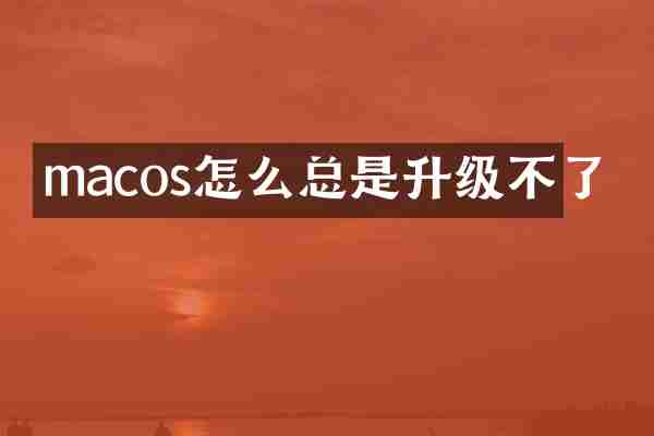 macos怎么总是升级不了