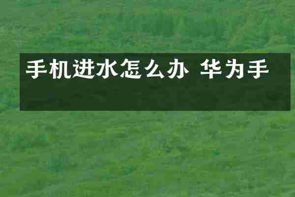 手机进水怎么办 华为手机