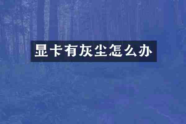 显卡有灰尘怎么办