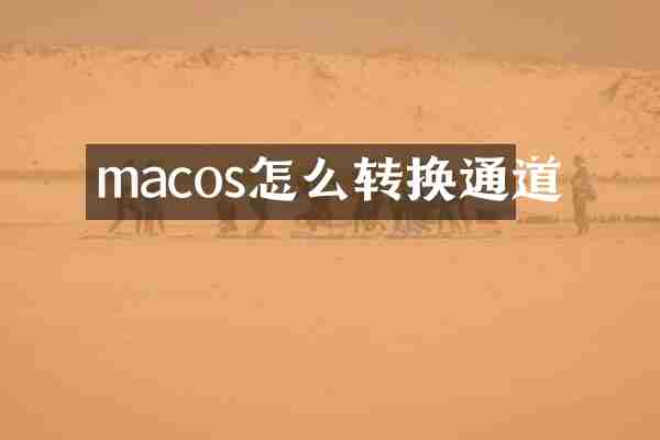 macos怎么转换通道