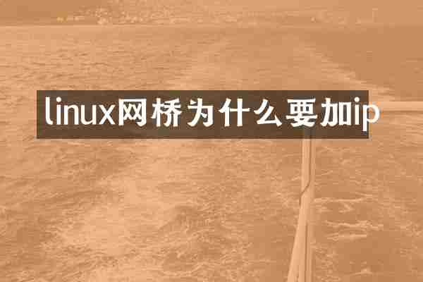 linux网桥为什么要加ip