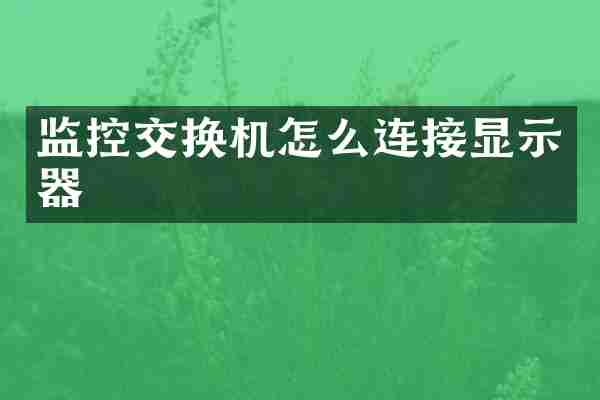 监控交换机怎么连接显示器