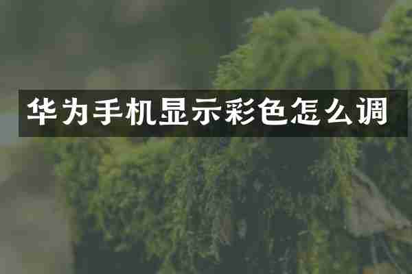 华为手机显示彩色怎么调