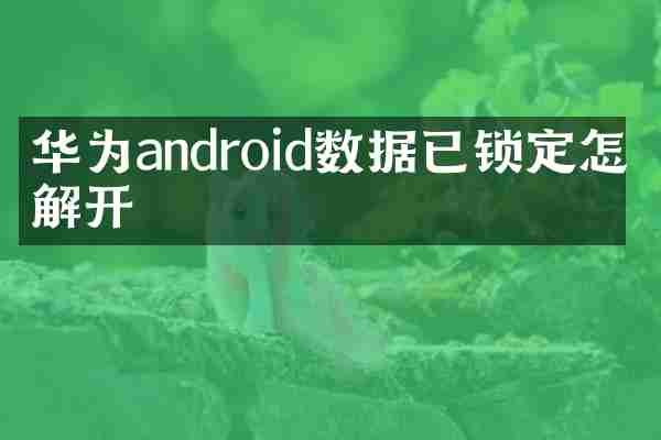 华为android数据已锁定怎么解开
