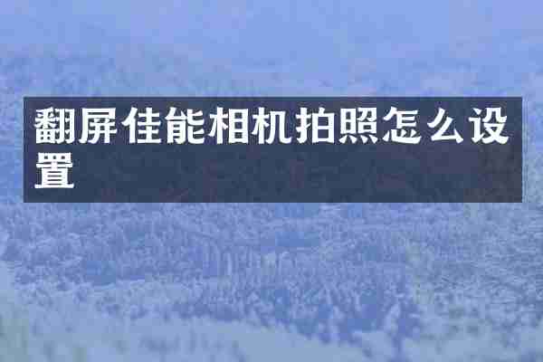 翻屏佳能相机拍照怎么设置