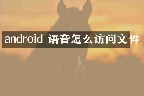 android 语音怎么访问文件