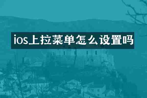 ios上拉菜单怎么设置吗