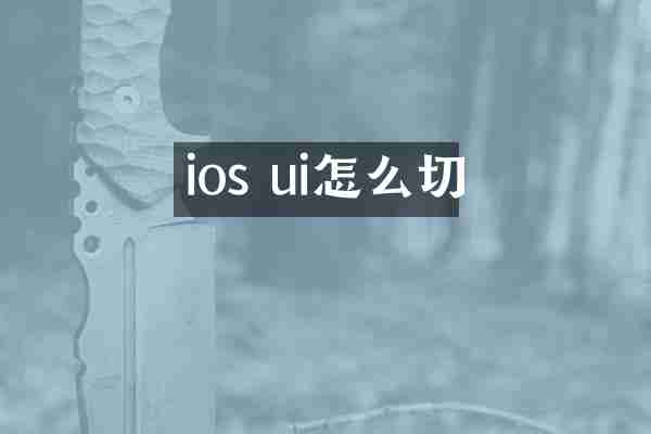 ios ui怎么切