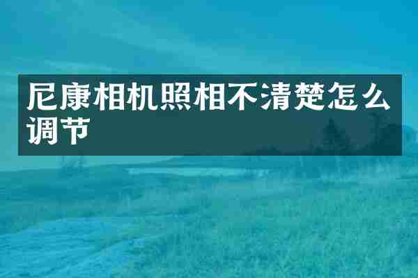 尼康相机照相不清楚怎么调节