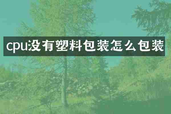 cpu没有塑料包装怎么包装