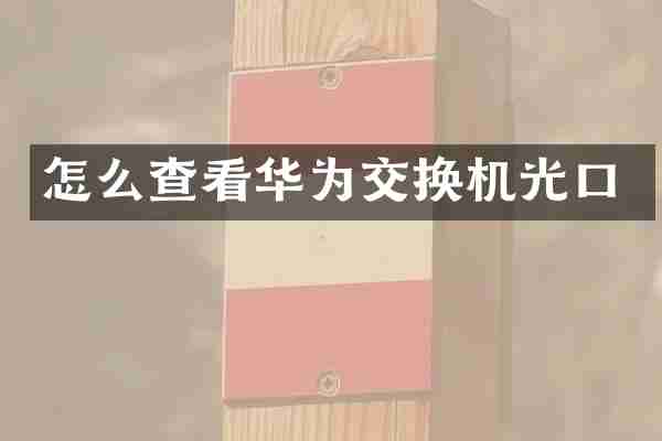 怎么查看华为交换机光口