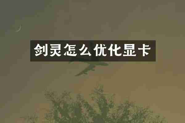 剑灵怎么优化显卡