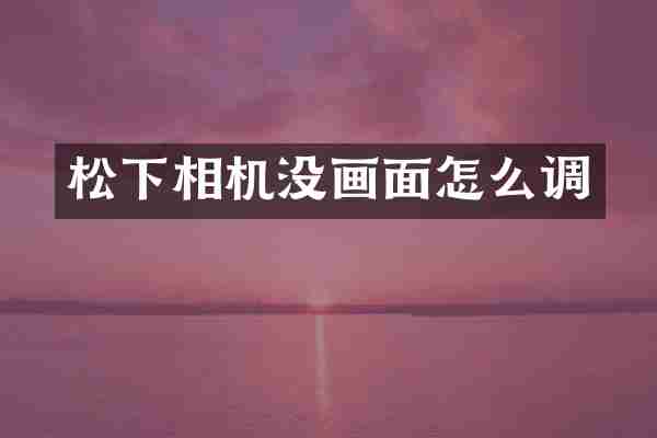 相机没画面怎么调