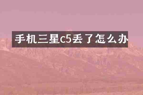 手机三星c5丢了怎么办