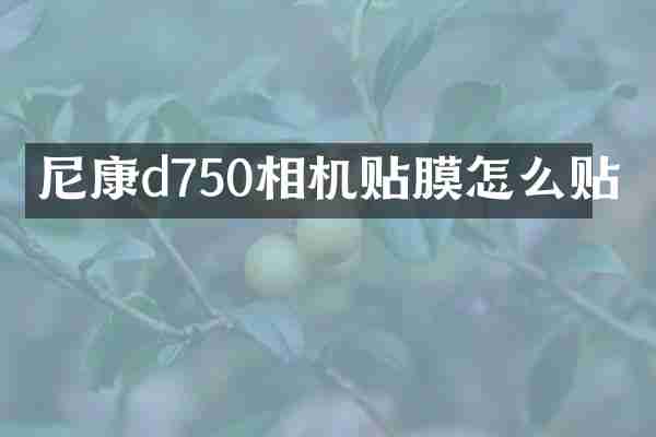 尼康d750相机贴膜怎么贴