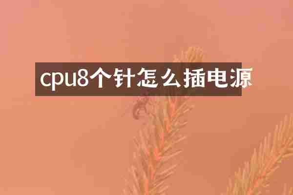 cpu8个针怎么插电源
