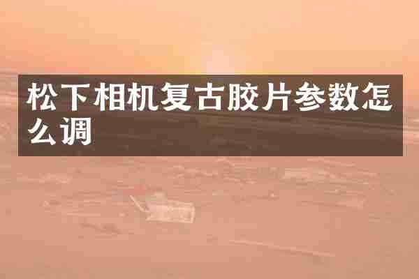 相机复古胶片参数怎么调