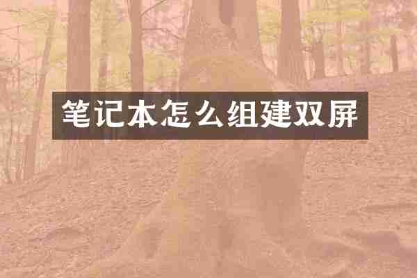 笔记本怎么组建双屏