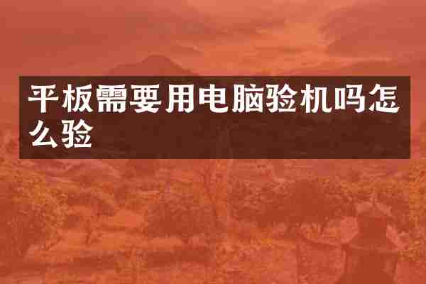 平板需要用电脑验机吗怎么验