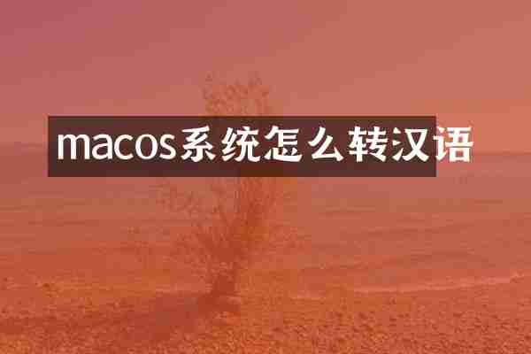 macos系统怎么转汉语