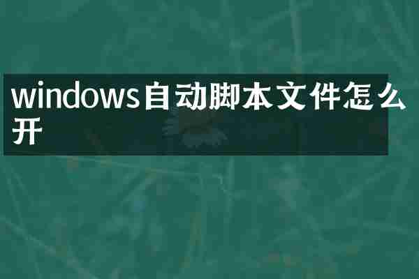 windows自动脚本文件怎么打开