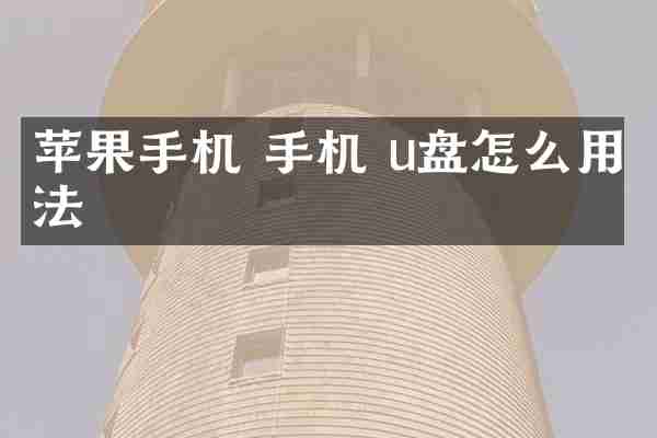 苹果手机 手机 u盘怎么用法