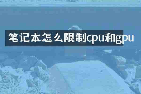 笔记本怎么限制cpu和gpu