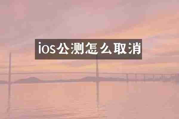 ios公测怎么取消